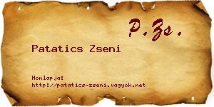 Patatics Zseni névjegykártya